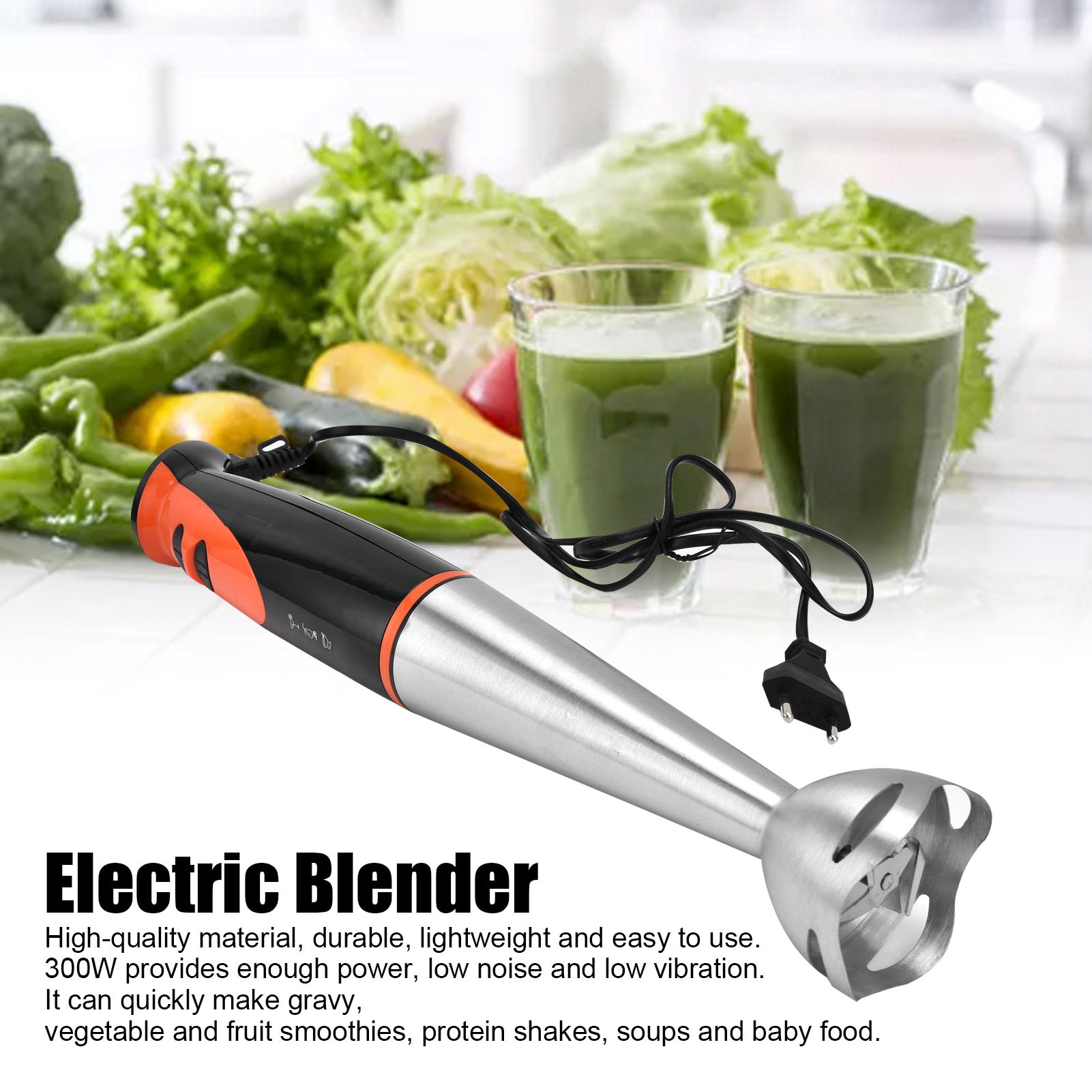 Immersion Hand Blender Set - 電動ブレンダー 電動ハンドミキサー エッグビーター フードプロセッサー キッチン家電
