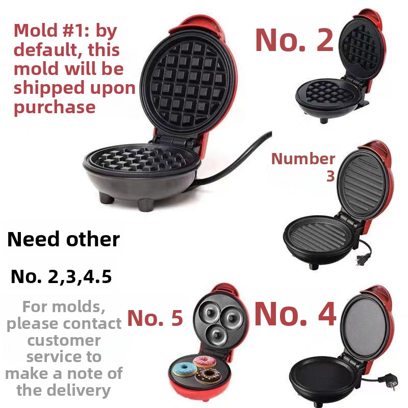 JIHUAN ミニ家庭用朝食メーカー、パン焼き器、ワッフル＆ - Mini Waffle Maker Machine のレビューと価格
