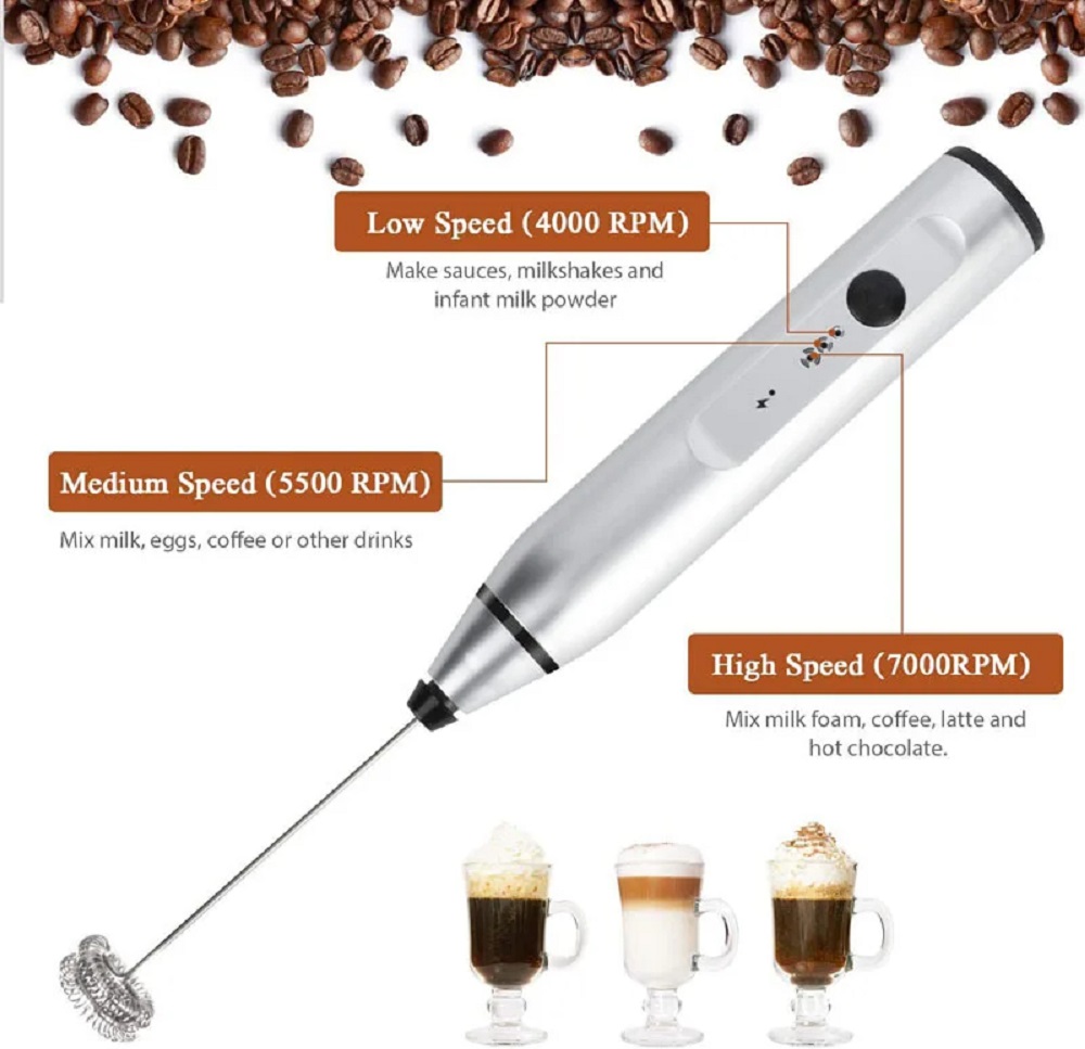 ミニ電動ハンドヘルドミルク泡立て器、USB電動ミキサー、ミル - Portable Blender Usb Rechargeable のレビューと価格