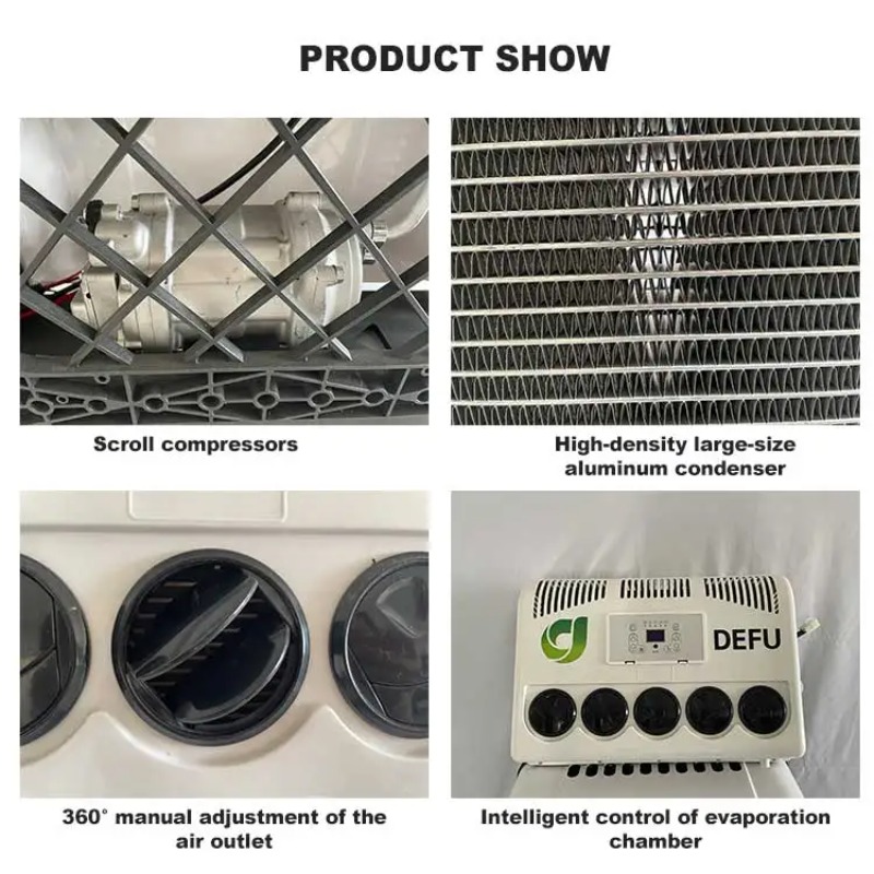 自動ルーフトップ電気供給駐車場用エアコン12v 24vバン・ - Air Conditioners のレビューと価格