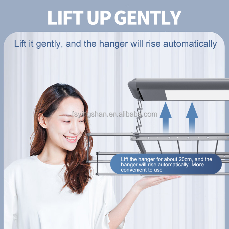 多機能で高さ調節可能な電動式天井・壁掛け収納ハンガー。折りた - Laundry のレビューと価格