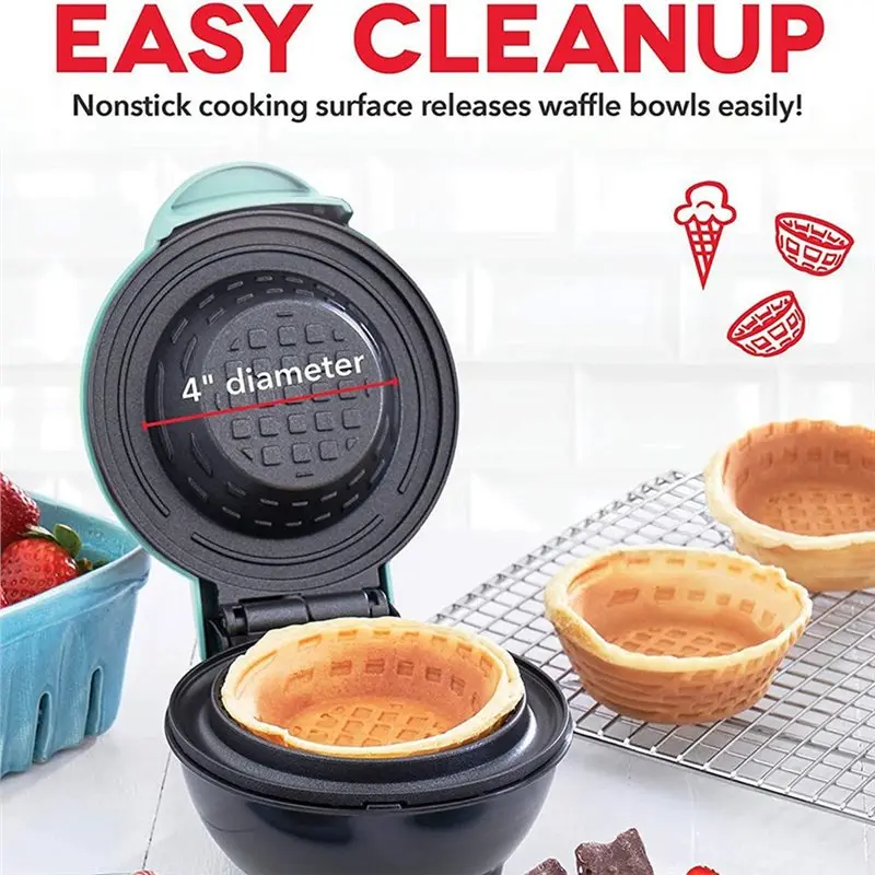 家庭用キッチン向けワッフルメーカー、ミニワッフル、ボウル型ワ - Mini Waffle Maker Machine のレビューと価格
