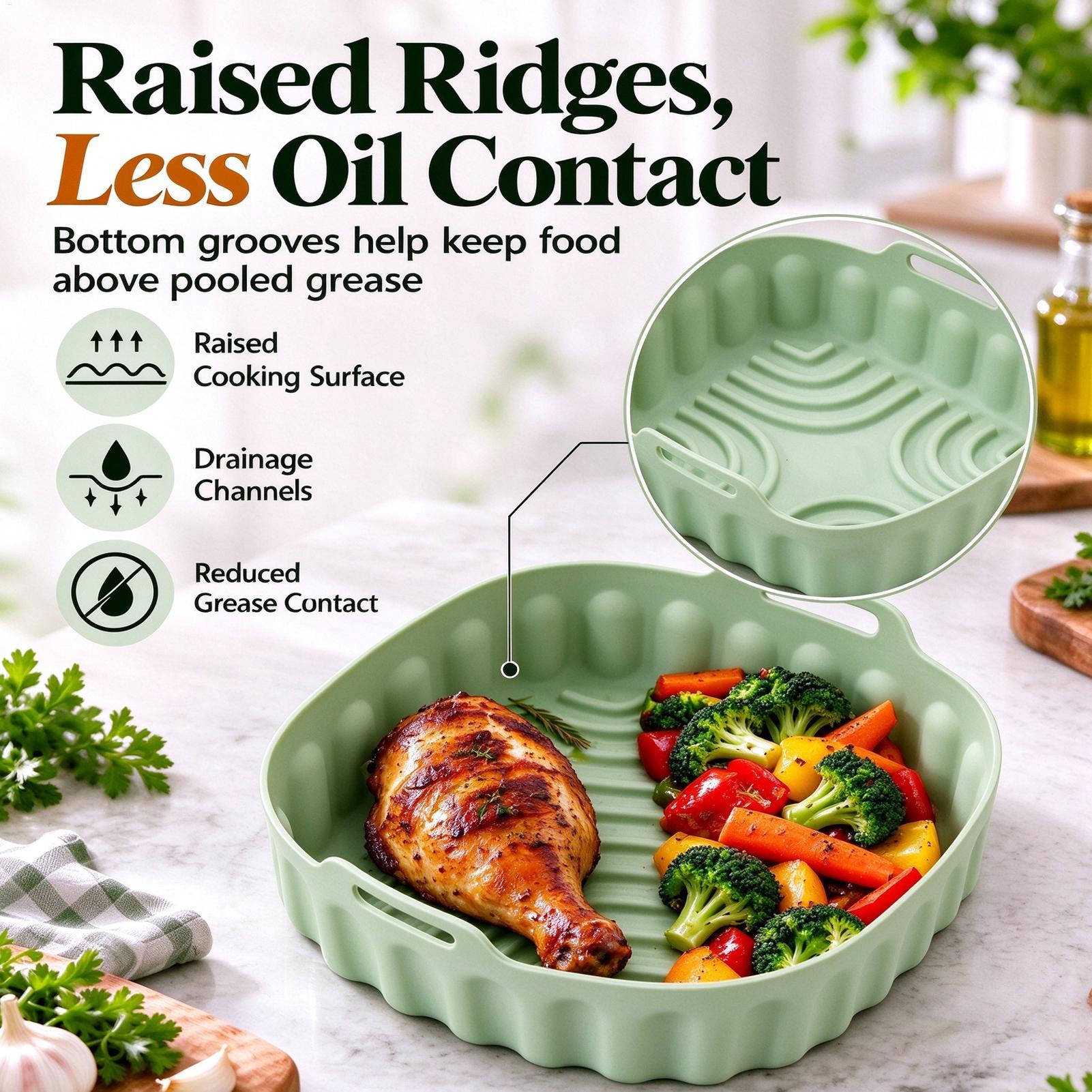 エアフライヤー用シリコンライナー、耐熱バスケット、調理器具、 - Air Fryer Silicone Pot Liner のレビューと価格